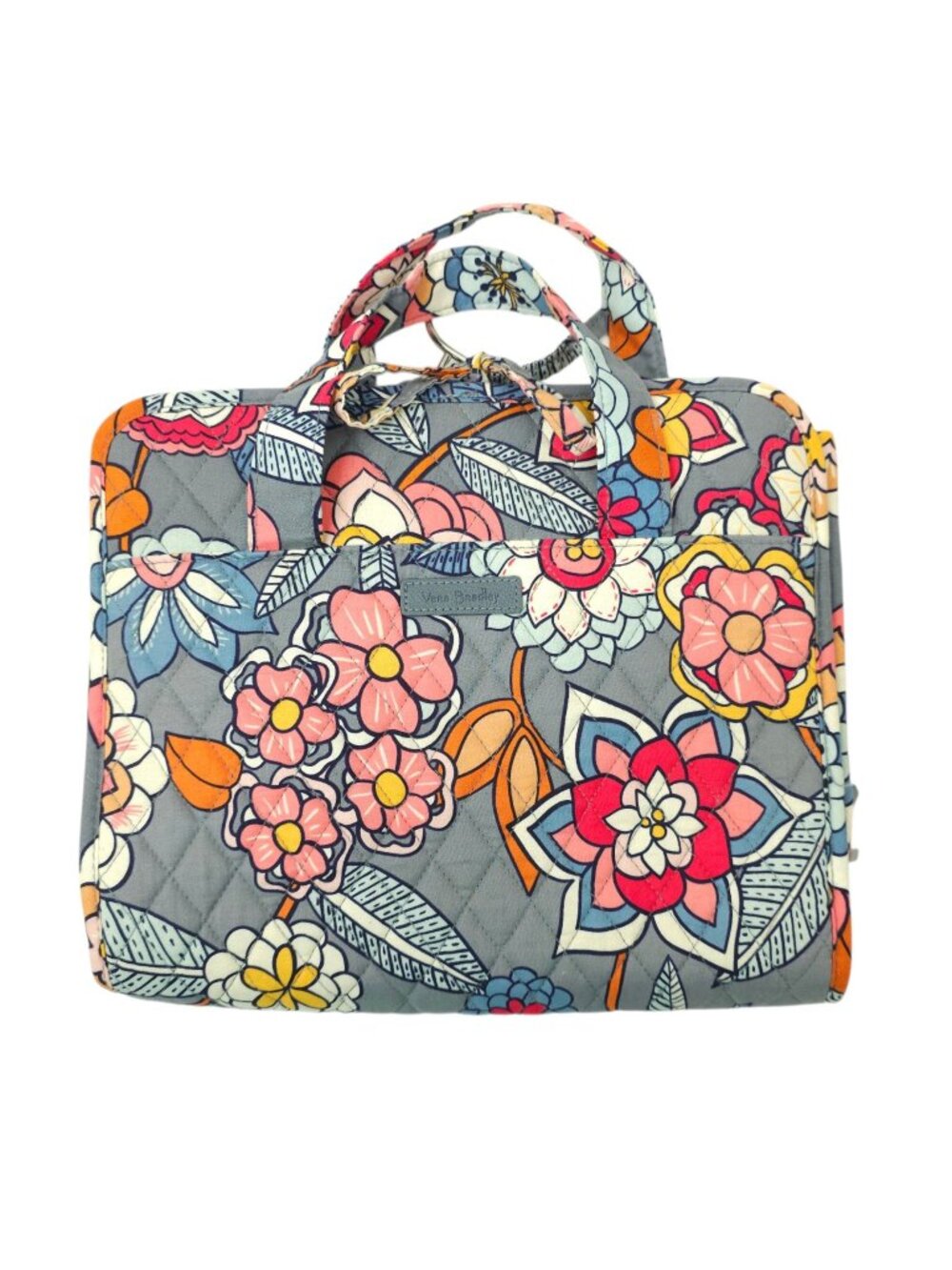 Vera Bradley Hanging Organizer Cosmetic Makeup Travel Bag Tropical Evening Gray